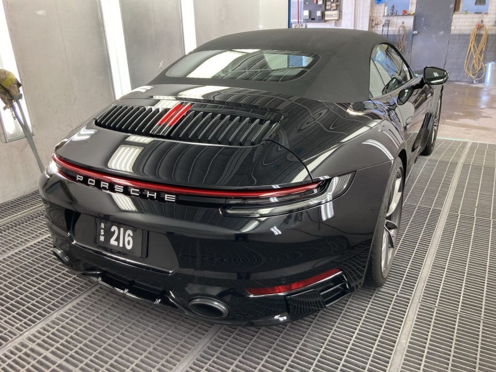 Car undergoing panel and paint repair at Bailey Smash Repairs in North Parramatta